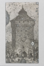 Florian's Gate in Kraków; Feliks Jablczynski (1865–1928), graphic artist; Polish graphics; ca.