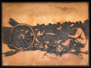 Artillery exercises; Ignacy Lopienski (1865–1941), graphic artist; ca. 1930; graphic plate;