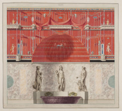 Vestigia delle Terme di Tito. Wall decoration in room 25, Carlone, Marco (1742-1796), graphic