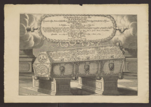 Sarcophagus of Margareta Brahe, Duchess of Hesse-Homburg; engraver: Johann Philipp Thelott