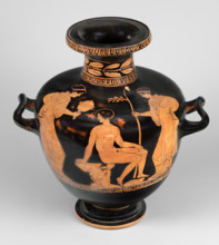 Red-figure hydria by the Amycus Painter, c. 420–400 BC (dating before a 2019 revision: c. 420–410