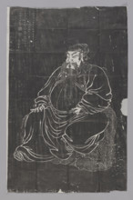 Portrait of Guan Yu; graphic print by Witold Jablonski (1901–1957); subject: Guan Yu (Guan Di) (d.