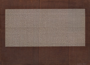 Ise katagami dyeing stencil - fine, dense mesh with rhomboidal meshes, Ôsugi (author), geometric