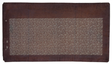 Katagami dyeing stencil, komon type; pattern of fan motifs and stylized snowflakes; stencils;