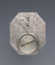 Pocket sundial with compass, Butterfield, Michael (1635–1724). Octagonal astronomical instrument