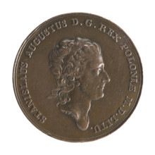 Trial crown thaler, Stanislaw August Poniatowski (King of Poland; 1764–1795). Engraver: Johann