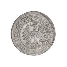 Glogów grosz, Sigismund I the Old (king of Poland; 1506–1548). Obv.: Polish eagle, inscription