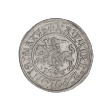 Glogów grosz, Sigismund I the Old (king of Poland; 1506–1548). Obverse: Polish eagle, inscription
