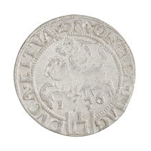 Lithuanian grosz, Sigismund I the Old (King of Poland; 1506–1548), R3 (rarity). Obverse: Polish