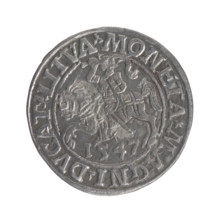 Lithuanian half-grosz, Sigismund II Augustus (King of Poland; 1544–1572), very good condition, R1