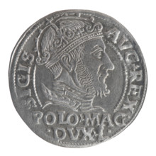 Lithuanian grosz on a Polish foot, Sigismund II Augustus (King of Poland; 1544–1572). Polish coin,
