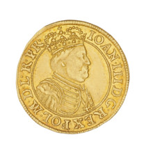 Gdansk ducat, John III Sobieski (King of Poland; 1674–1696). Obverse: crowned bust in right