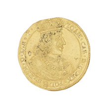 Elblag ducat, John II Casimir Vasa (King of Poland; 1648–1668). Obverse: bust of the king with a