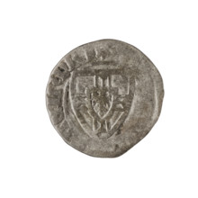 Teutonic szelag, Michal Küchmeister (Grand Master; 1414–1422). Obverse: monastic shield of the
