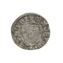 Teutonic szelag, Michal Küchmeister (Grand Master; 1414–1422). Obverse: monastic shield of the