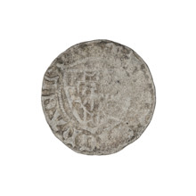 Teutonic szelag, Michal Küchmeister (Grand Master; 1414–1422). Obverse: monastic shield of the