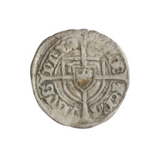 Teutonic szelag, Paul von Russdorf (Grand Master; 1422–1441). Obverse: monastic shield of the Grand