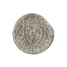 Teutonic szelag, Henryk Reffle von Richtenberg (Grand Master; 1470–1477). Obverse: Teutonic
