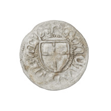 Teutonic szelag, Henryk Reffle von Richtenberg (Grand Master; 1470–1477). Obverse: Teutonic shield
