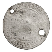 Teutonic quarter-guilder, Albrecht Hohenzollern (prince in Prussia; Grand Master; 1490–1568);