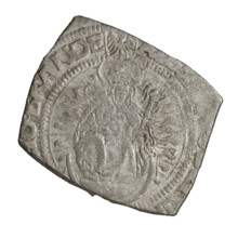 Teutonic quarter-guilder clip, Albrecht Hohenzollern (prince in Prussia; Grand Master; 1490–1568);