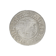 Glogów grosz, Sigismund I the Old (King of Poland; 1506–1548). Obverse: Pogon (coat of arms); in