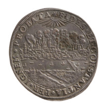 Torun siege medal thaler, Sigismund III Vasa (King of Poland; 1587–1632), medal thaler, Torun