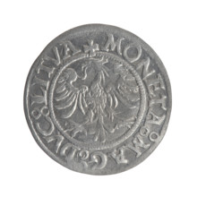 Lithuanian half-grosz, Sigismund II Augustus (King of Poland; 1544–1572), good preservation; coats