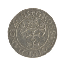 Gdansk grosz, Sigismund I the Old (King of Poland; 1506–1548). Polish coin (Jagiellon dynasty).