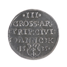 Gdansk trojak, Sigismund I the Old (King of Poland; 1506–1548). Polish coin (Jagiellonians dynasty)