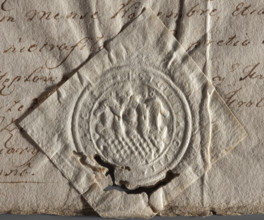 Round seal impression of the town of Bodecin (Bodzentyn), Sandomierz Voivodeship and County. On the