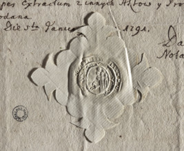 Round seal impression of the town of Bojanowo, Poznan Voivodeship, Wschowa Land. On an oval shield