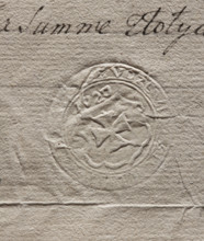 Round seal impression of the town of Brudzewo, Kalisz Voivodeship, Kolo County. On the shield a