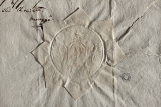 Round seal impression of the town of Chmielnik, Sandomierz Voivodeship, Wislica County; illegible