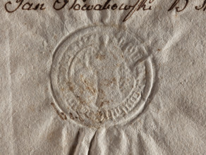 Round seal impression of the city of Koniecpol, Sieradz Voivodeship. In the field of the seal