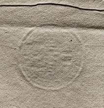 Round seal imprint of the town of Srem, Poznan Voivodeship. Round seal showing a city gate in a