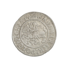 Glogów grosz, Sigismund I the Old (King of Poland; 1506–1548). Obverse: Pogon (coat of arms) with