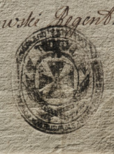Seal of the Civil-Military Order Commission of the Braclaw Voivodeship and County; oval ink