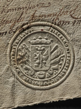 Round seal impression of the Civil-Military Order Commission of the Brzesko-Kujawskie Voivodeship.