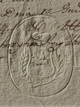 Oval seal impression of the Civil-Military Order Commission of the Brzesko Voivodeship. On the