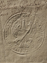 Round seal impression of the Civil-Military Order Commission of the Gniezno Voivodeship and Kcynia