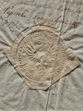 Round imprint of the seal of the Civil-Military Order Commission of the Kraków Voivodeship, Proszów