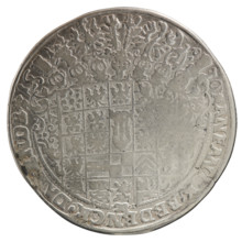 Thaler, ca. 1630. Obverse: male bust facing right in collar and decorative armour girded with a