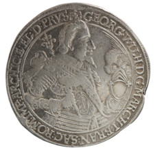 Thaler, obverse: male bust in armour facing right in collar and decorative armour girded with a