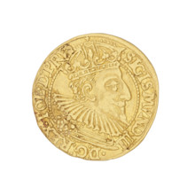 Ducat (1595). Maker: Filip Klüwer (fl. 1588–1601). Obverse: in a beaded border a bust of King
