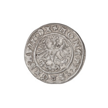 Crown half-grosz, Sigismund I the Old (King of Poland; 1506–1548). Obverse: Polish eagle with a