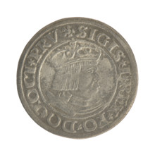 Gdansk grosz, Sigismund I the Old (King of Poland; 1506–1548). Polish coin, Jagiellon dynasty.