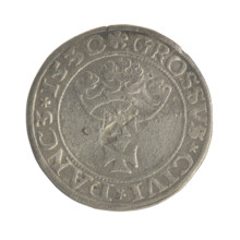 Gdansk grosz, Sigismund I the Old (King of Poland; 1506–1548), Polish coin, Jagiellon dynasty.