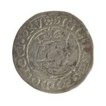 Gdansk grosz, Sigismund I the Old (King of Poland; 1506–1548). Polish coin, Jagiellon dynasty.