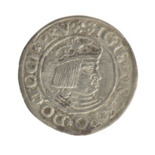 Gdansk grosz, Sigismund I the Old (King of Poland; 1506–1548). Polish coin, Jagiellon dynasty.